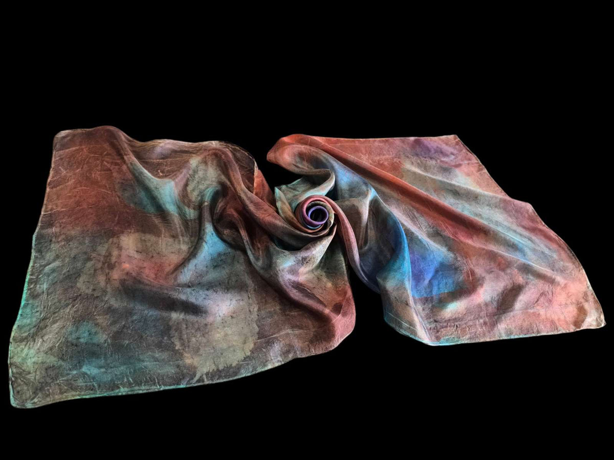 Hand-Dyed Natural Silk Scarf