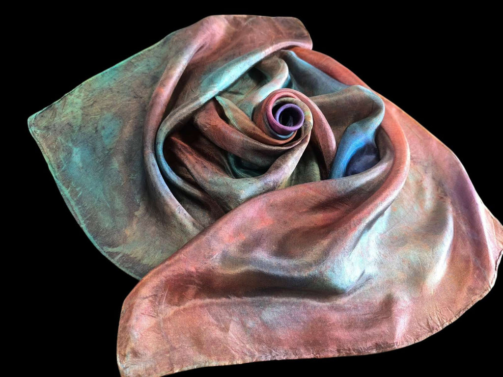 Hand-Dyed Natural Silk Scarf