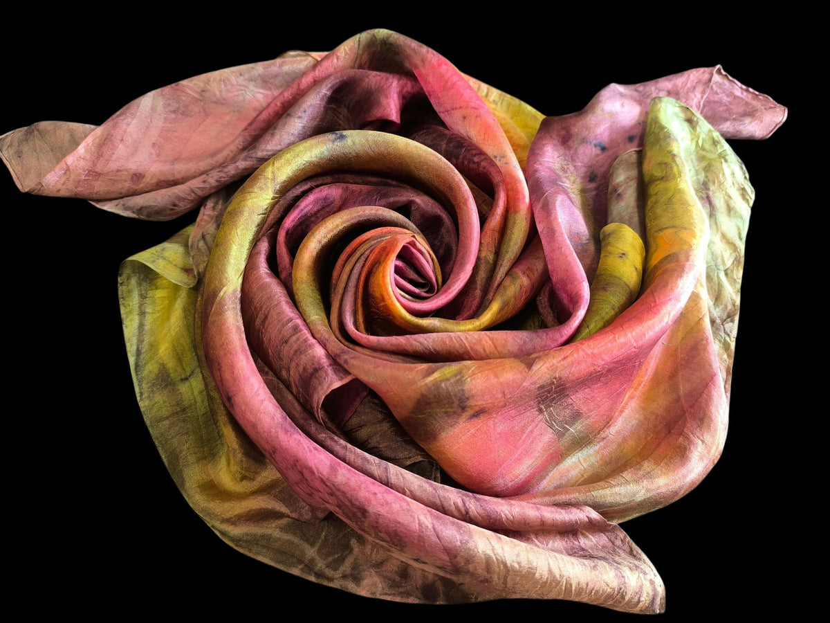Large Colorful Natural Silk Scarf