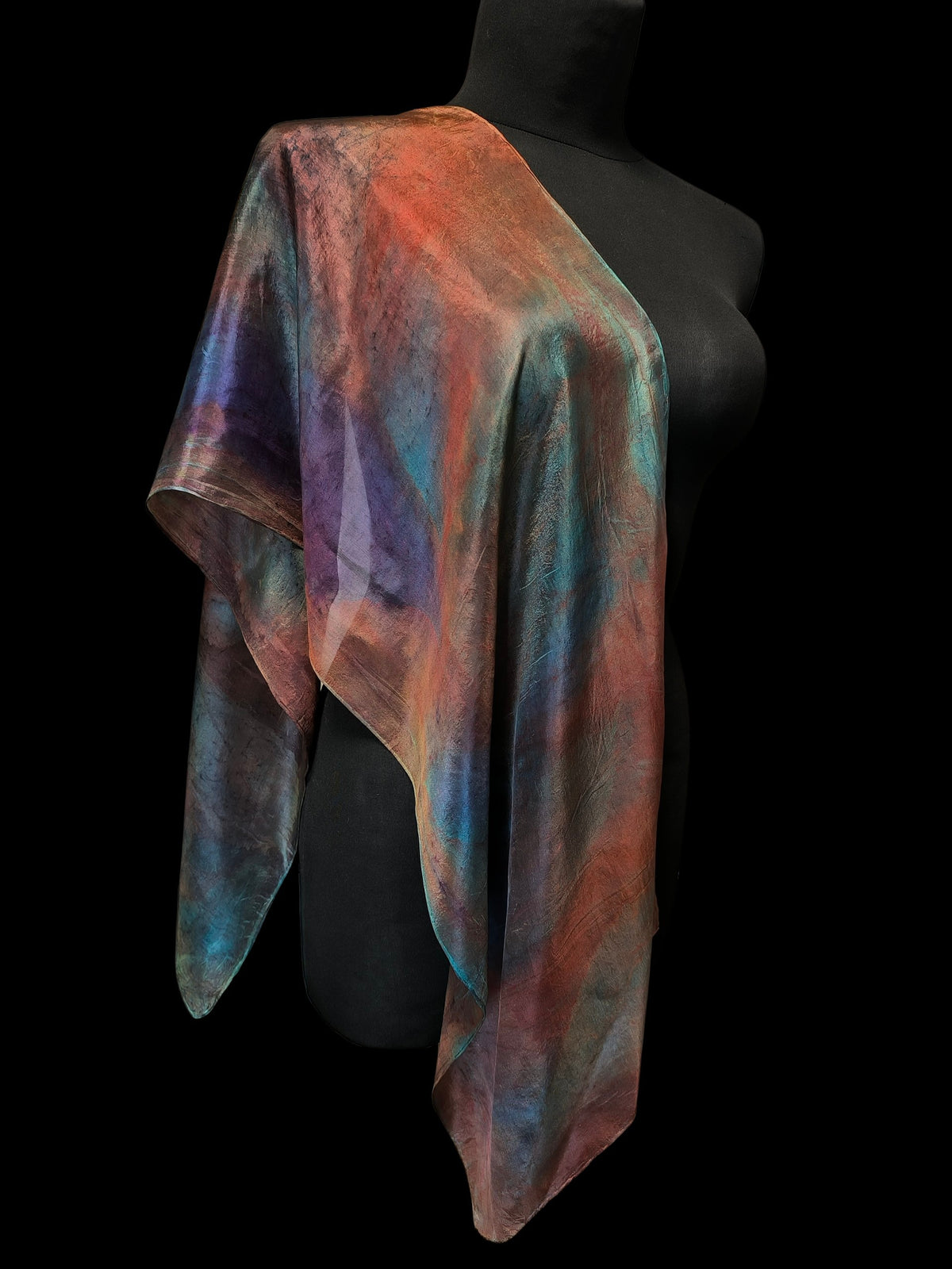 Hand-Dyed Natural Silk Scarf