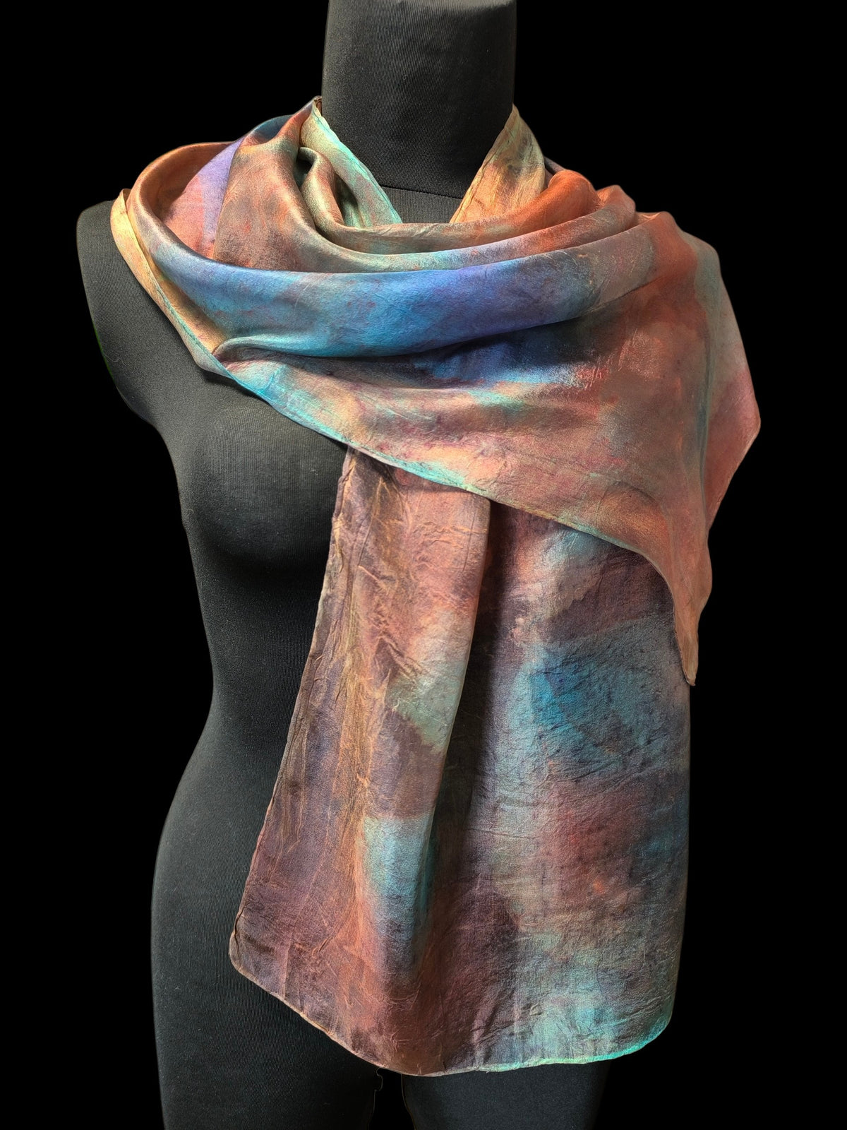 Hand-Dyed Natural Silk Scarf