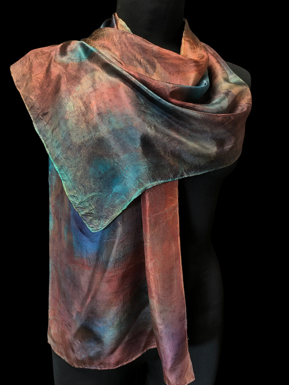 Hand-Dyed Natural Silk Scarf