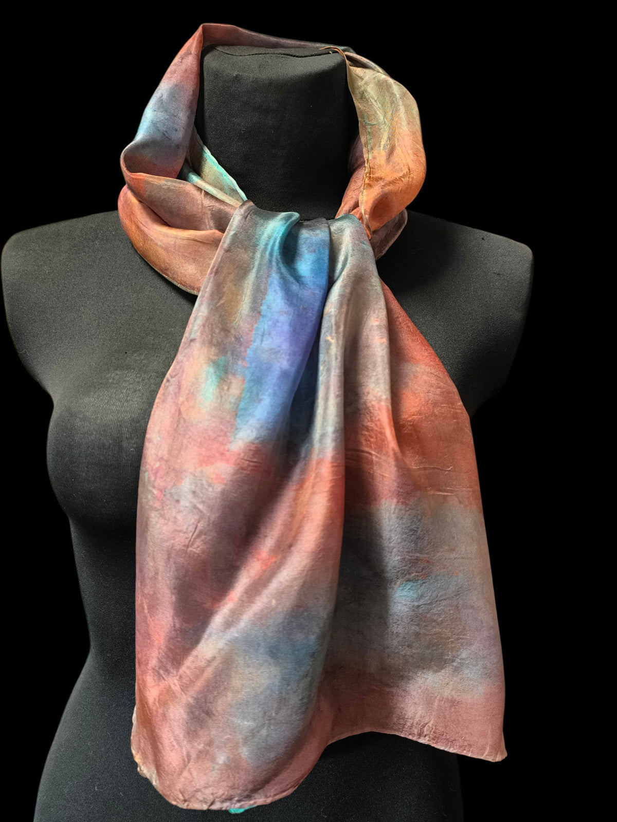 Hand-Dyed Natural Silk Scarf