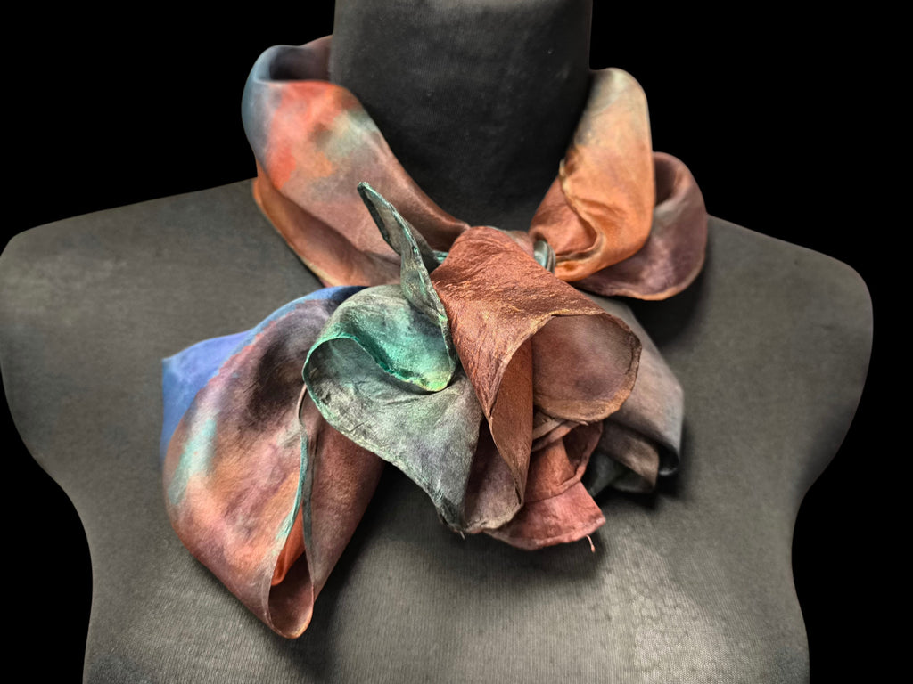 Hand-Dyed Natural Silk Scarf