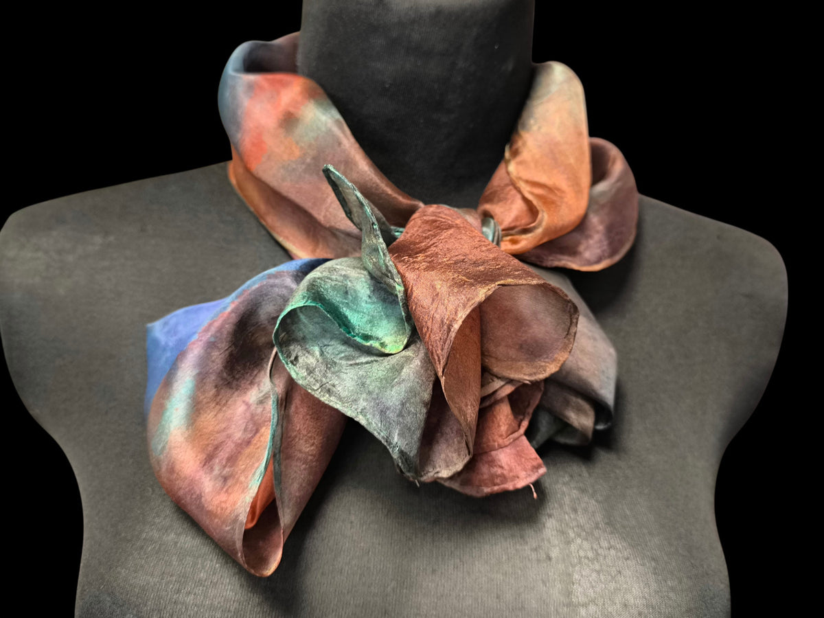 Hand-Dyed Natural Silk Scarf