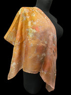 Hand-Dyed Natural Silk Scarf – Warm Sand, Cream & Blush