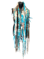 Blue Wool Scarf Wrap