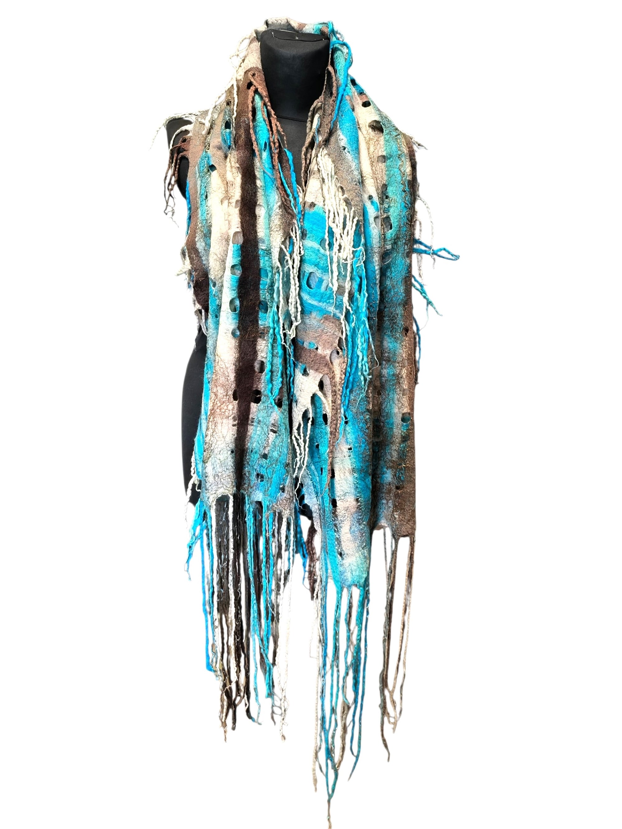 Blue Wool Scarf Wrap