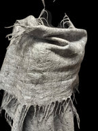 Gray Alpaca Wool Felted Scarf with Tassels