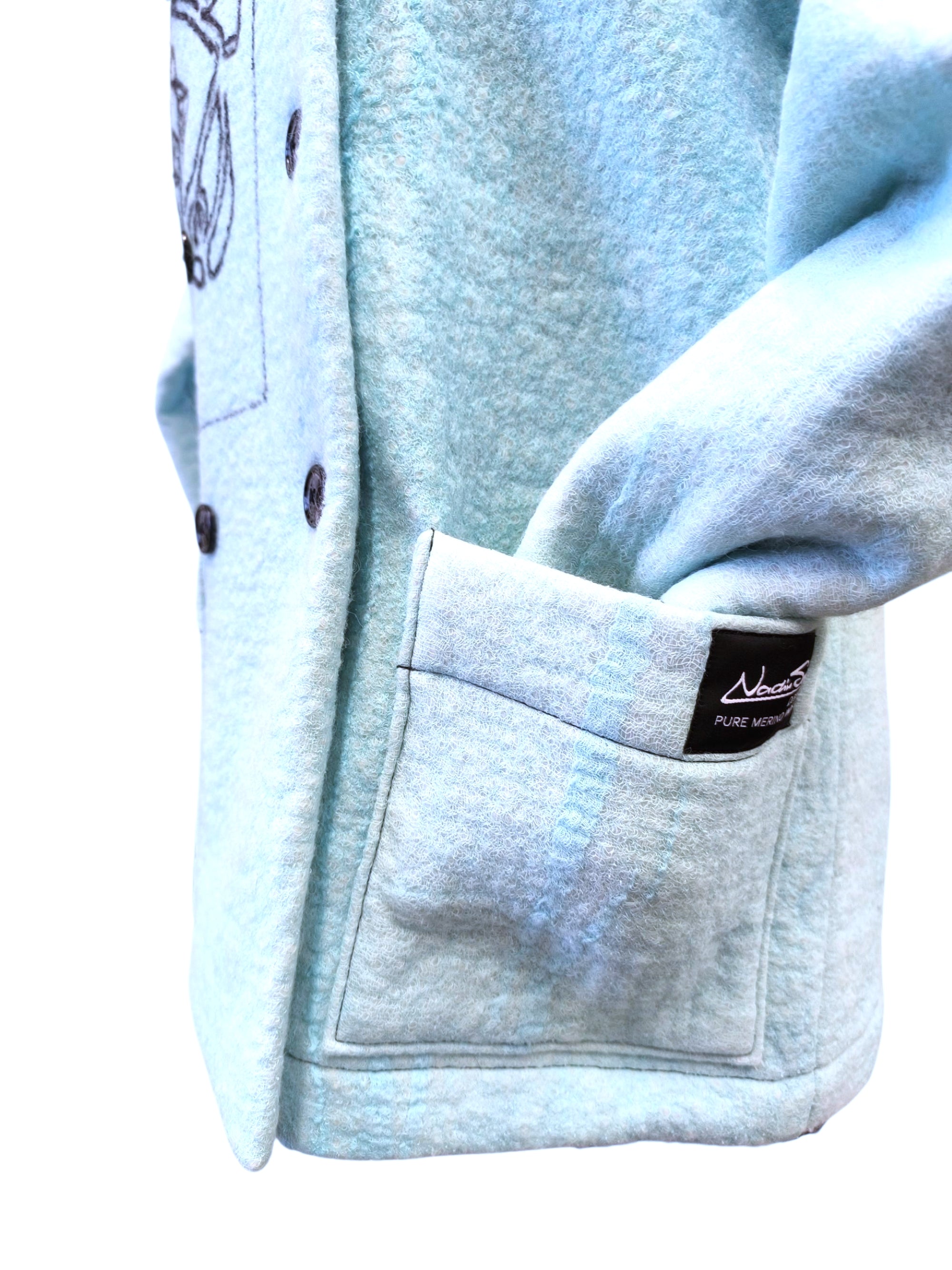 Light Blue Stand Collar Jacket