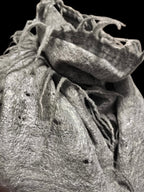 Gray Alpaca Wool Felted Scarf with Tassels