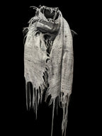 Gray Alpaca Wool Felted Scarf with Tassels