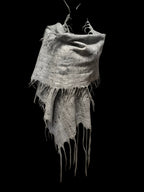 Gray Alpaca Wool Felted Scarf with Tassels