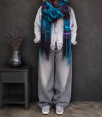 Blue and Turquoise Felted Scarf