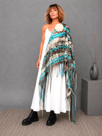 Blue Wool Scarf Wrap