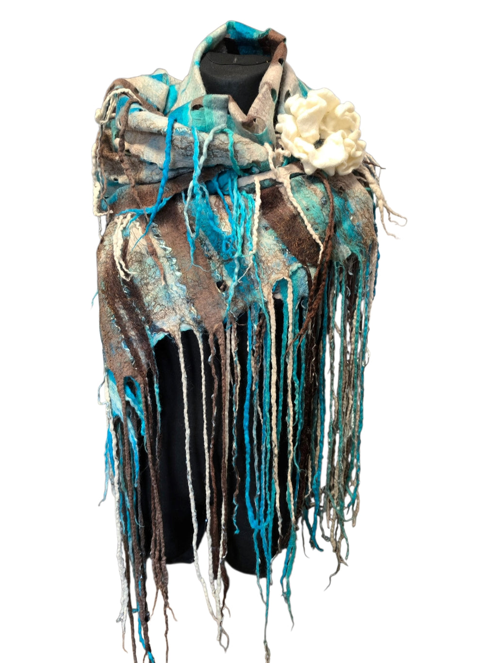 Blue Wool Scarf Wrap