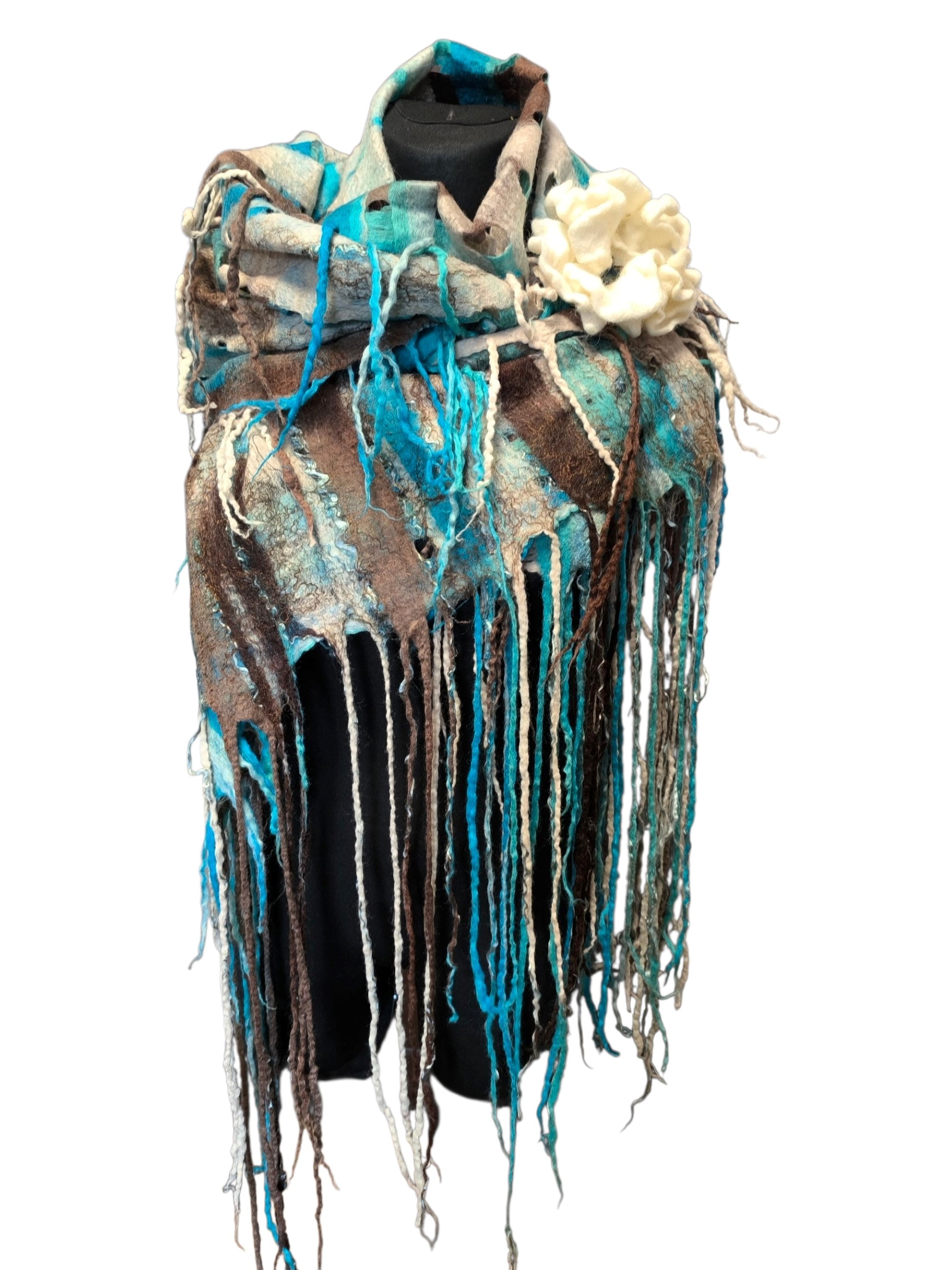 Blue Wool Scarf Wrap