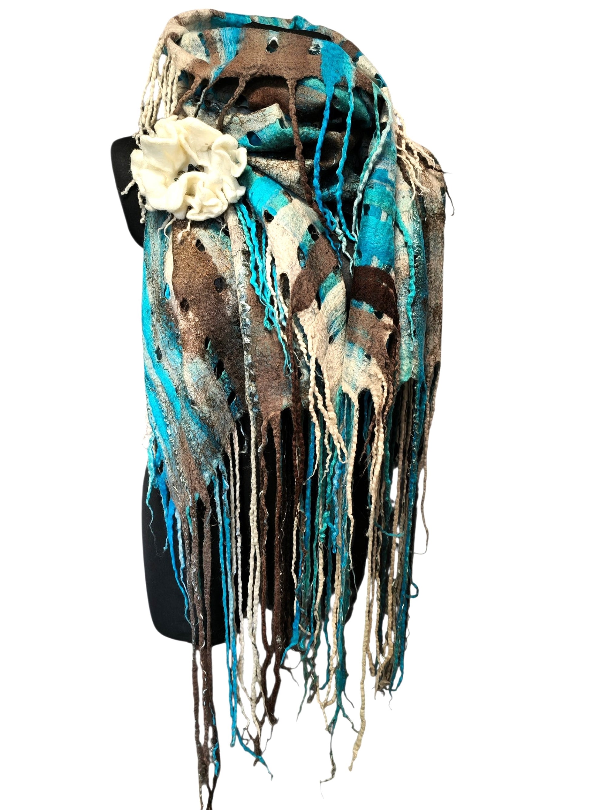Blue Wool Scarf Wrap