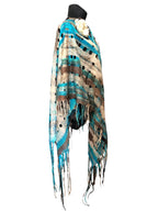 Blue Wool Scarf Wrap