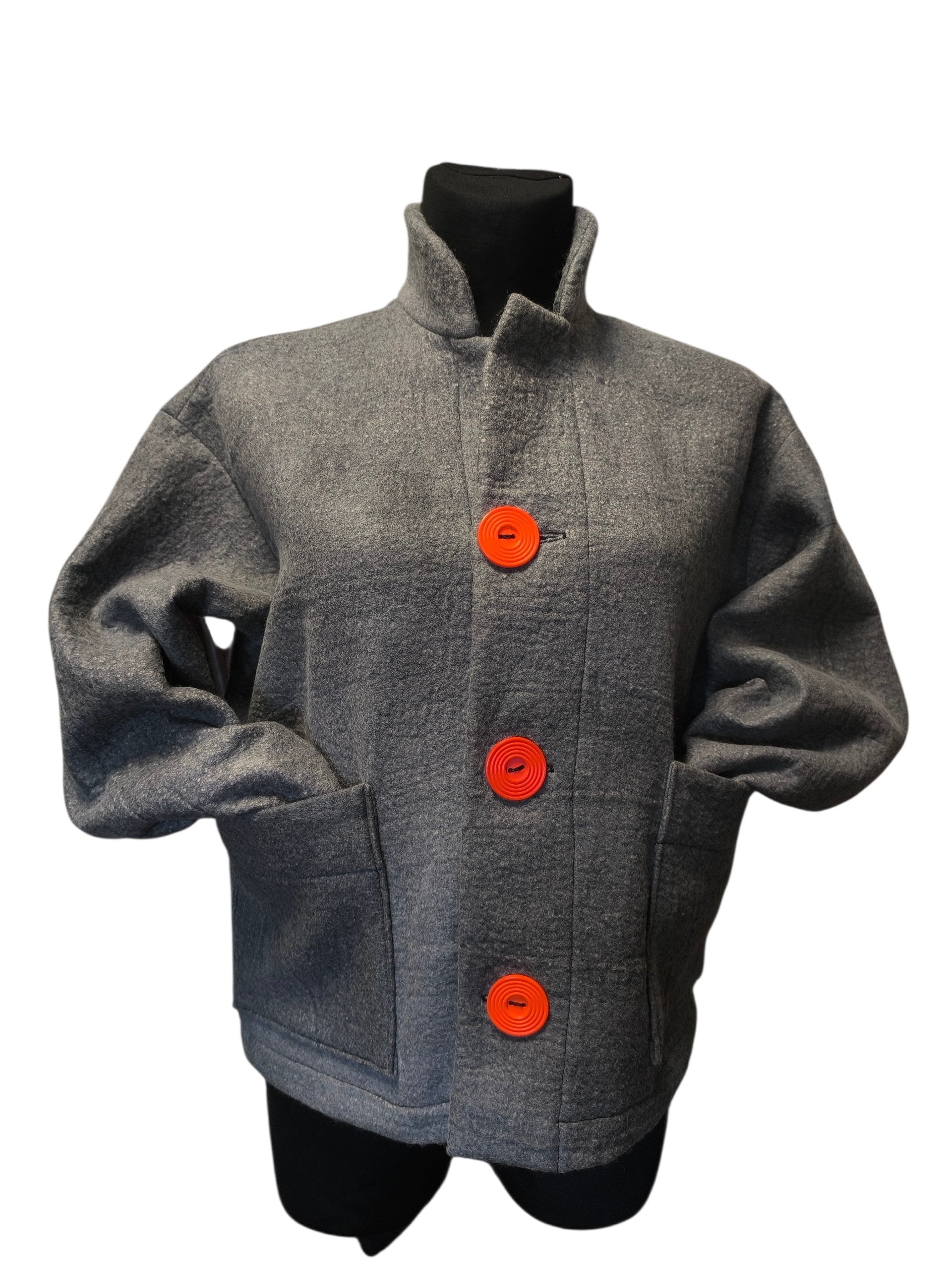 Dark Gray Wool Felted Jacket