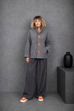 Dark Gray Wool Felted Jacket