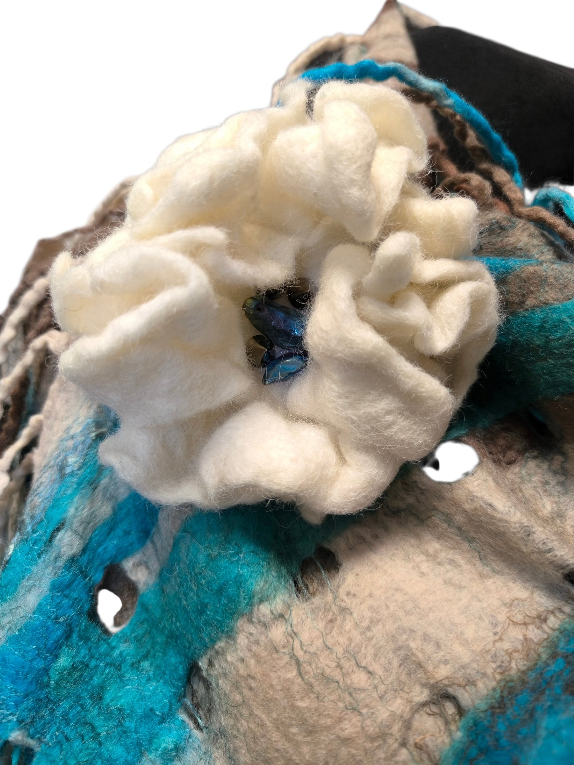 Blue Wool Scarf Wrap