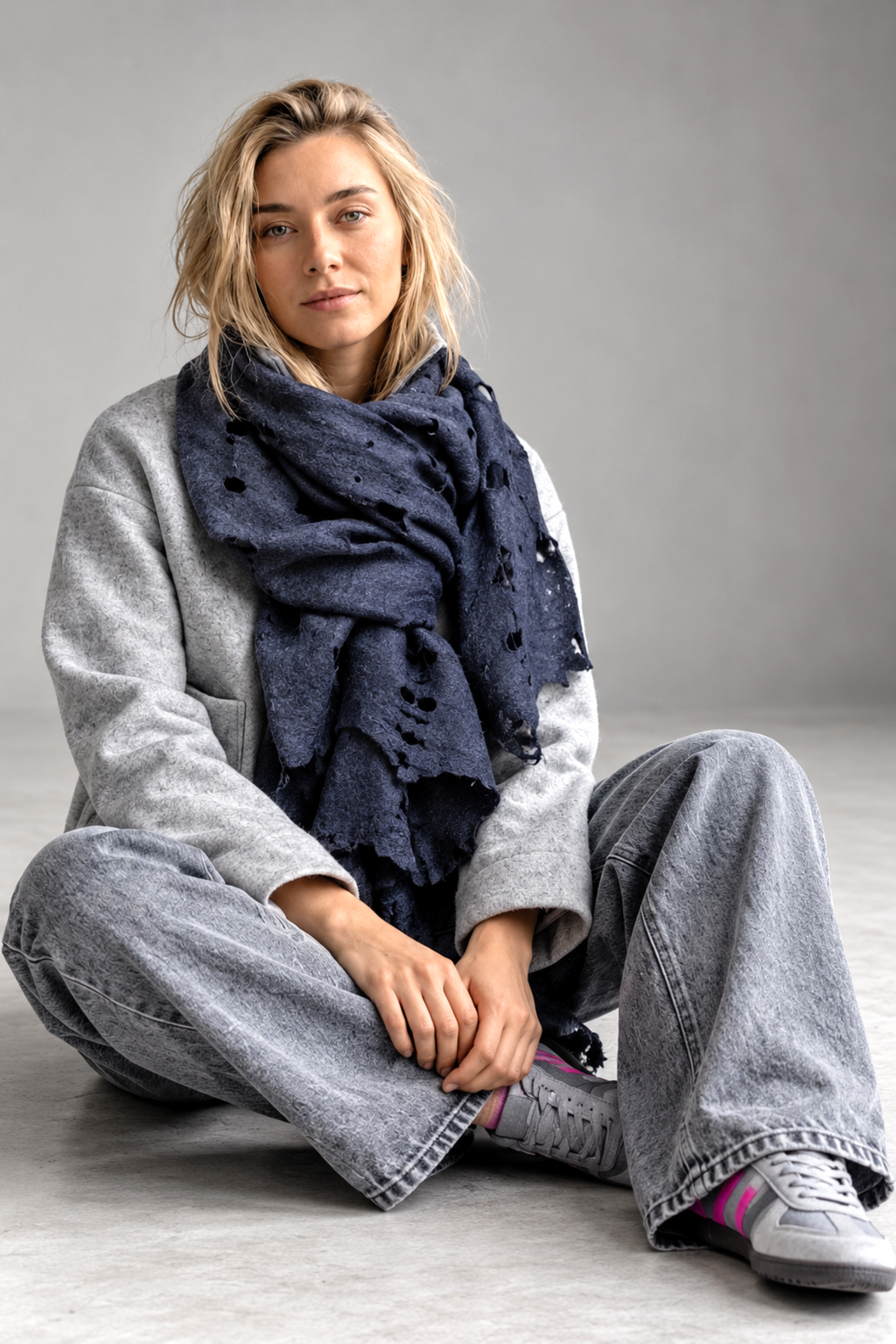 Dark Blue Unisex Hipster Scarf