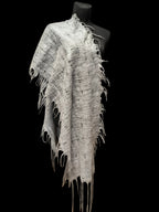 Gray Alpaca Wool Felted Scarf with Tassels