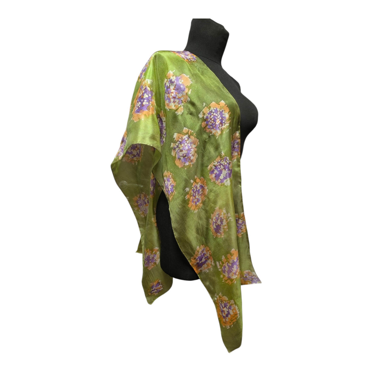 hand painted natural silk scarf batika