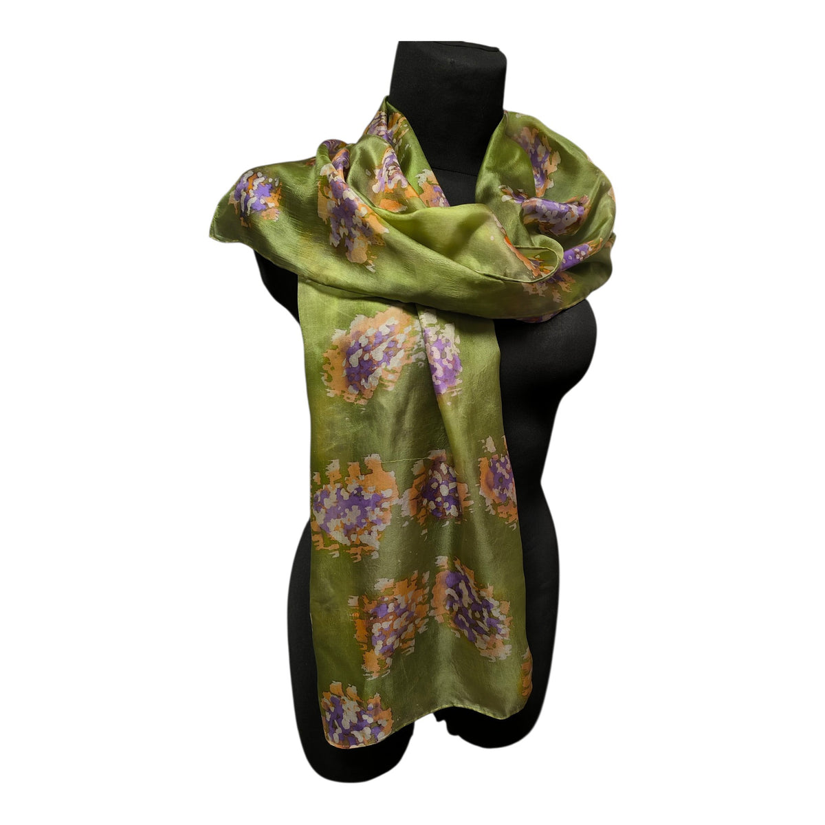 hand painted natural silk scarf batika
