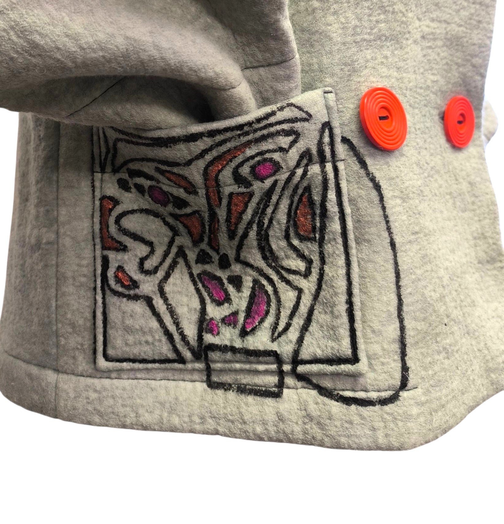 Gray Wool Felted Coat Jacket