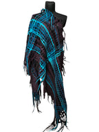 Blue and Turquoise Felted Scarf