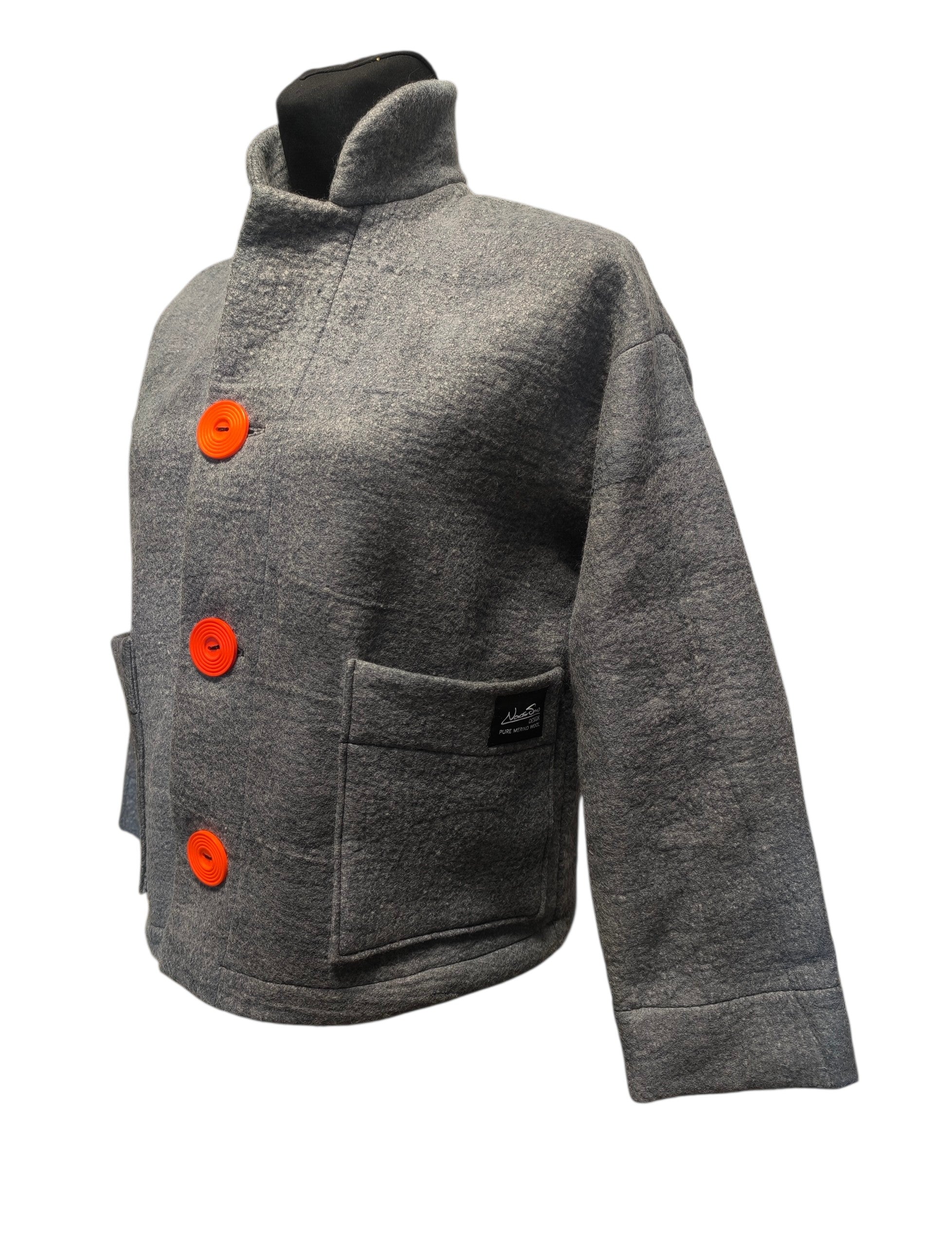 Dark Gray Wool Felted Jacket