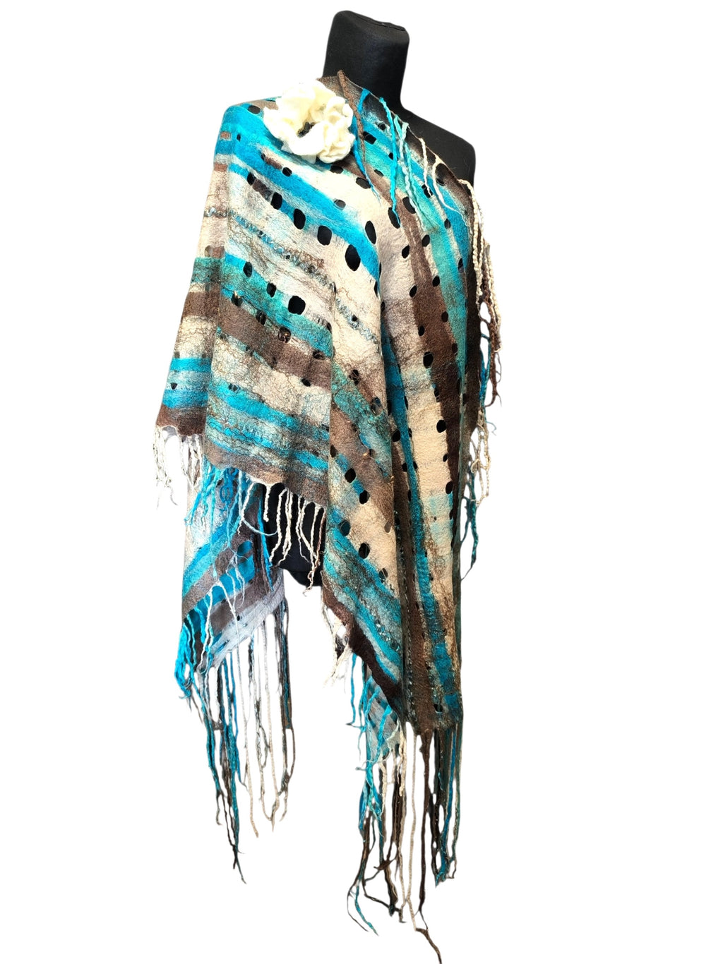 Blue Wool Scarf Wrap