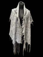 Gray Alpaca Wool Felted Scarf with Tassels