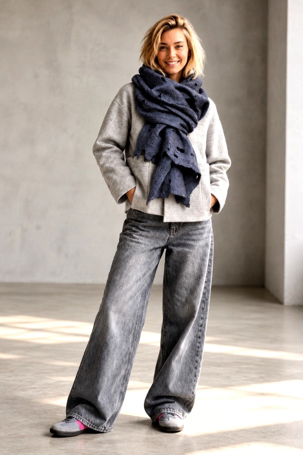 Dark Blue Unisex Hipster Scarf