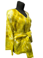Samanų žalios spalvos Lageno stiliaus merino vieno dydžio kimono