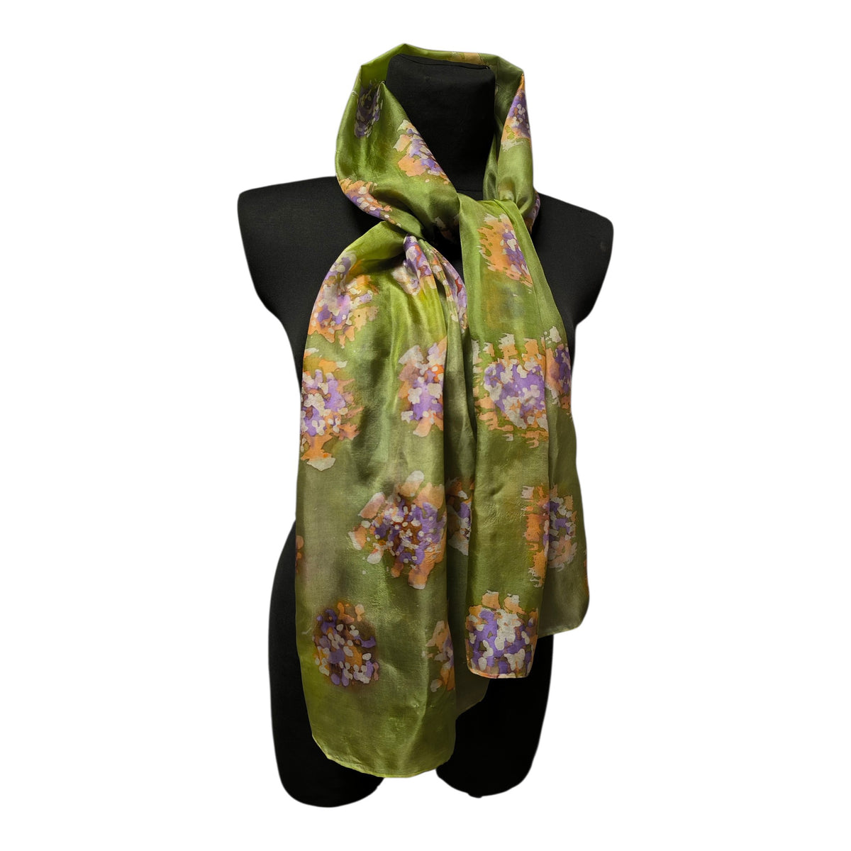natural silk scarf handpainted