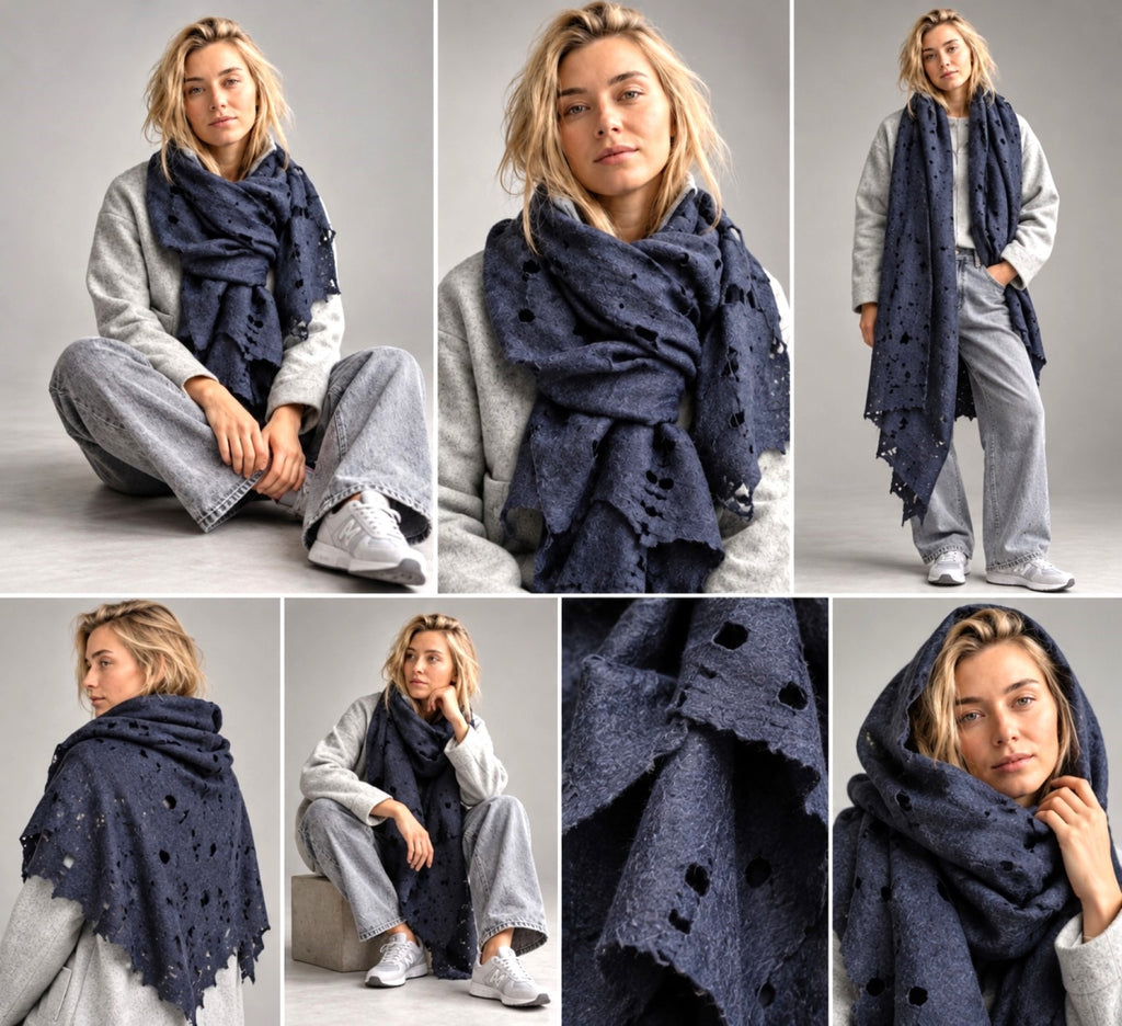 Dark Blue Unisex Hipster Scarf