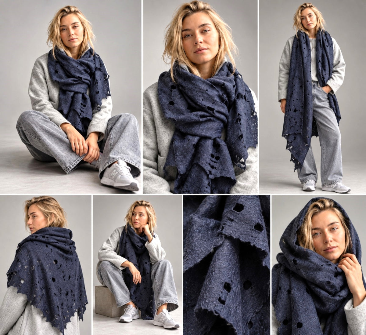 Dark Blue Unisex Hipster Scarf