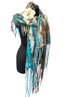 Blue Wool Scarf Wrap