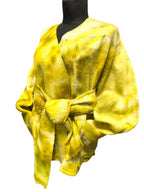 Samanų žalios spalvos Lageno stiliaus merino vieno dydžio kimono