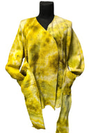 Samanų žalios spalvos Lageno stiliaus merino vieno dydžio kimono