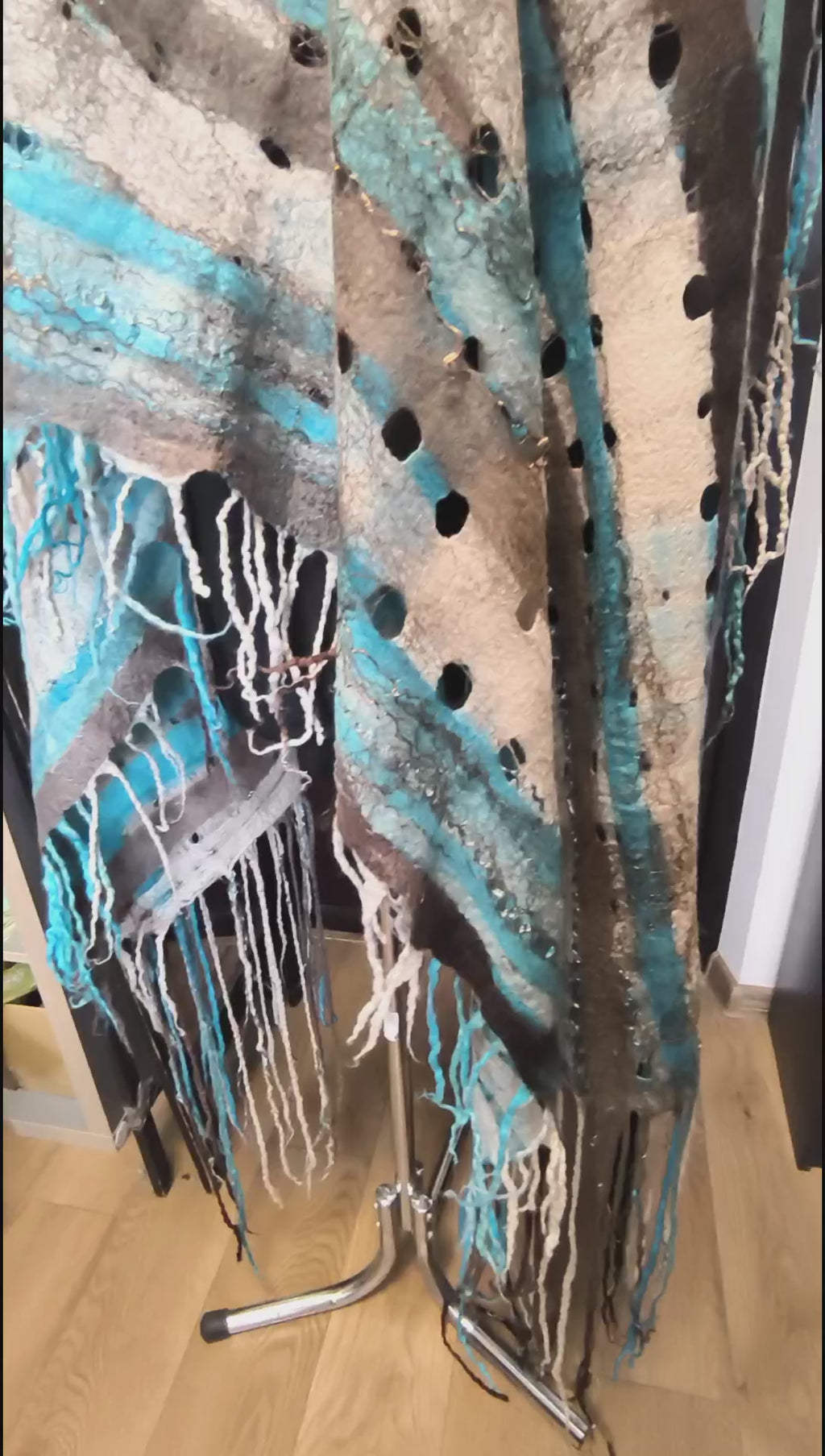 Blue Wool Scarf Wrap