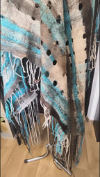 Blue Wool Scarf Wrap