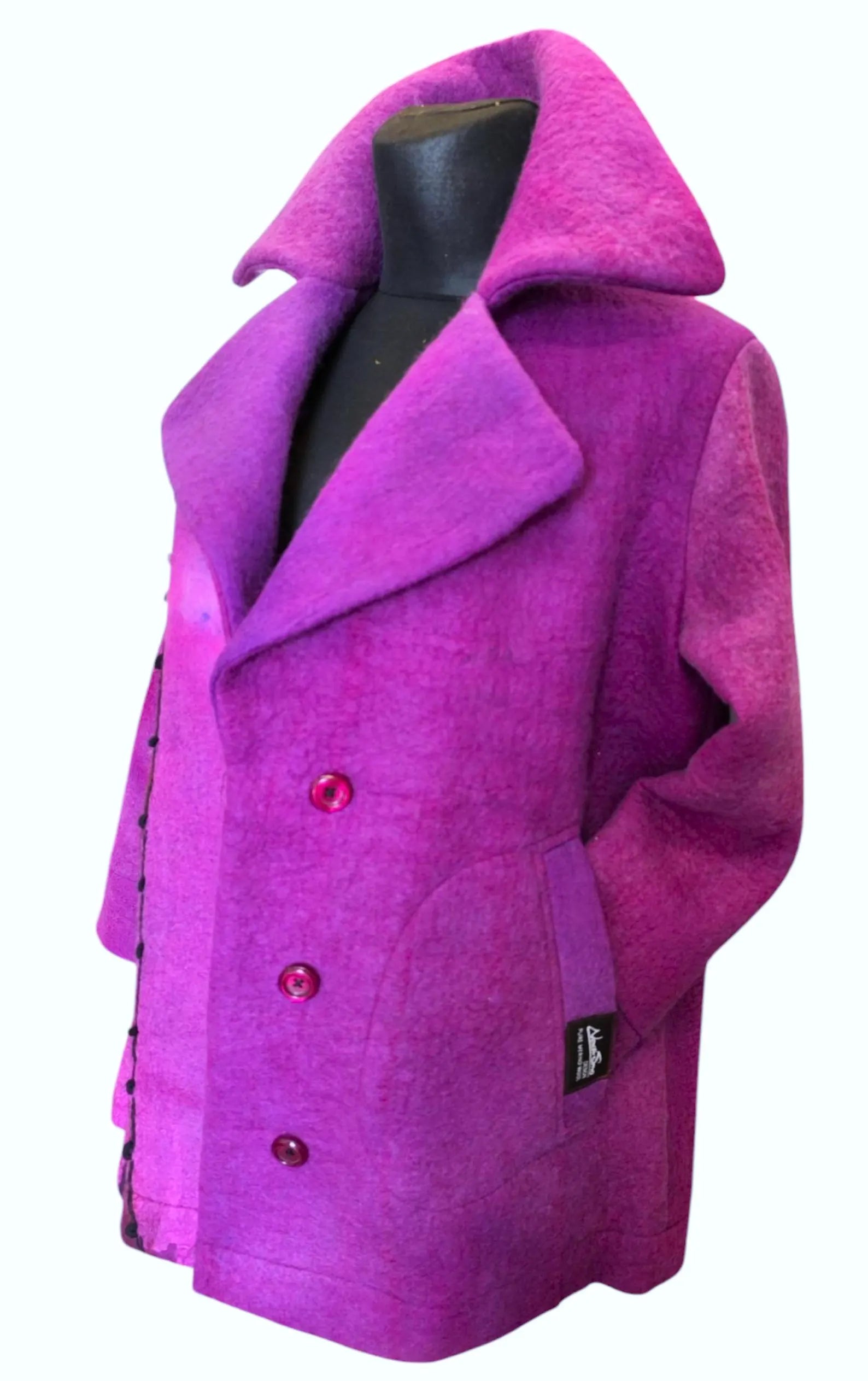 Purple Felted Jacket with Embroidery