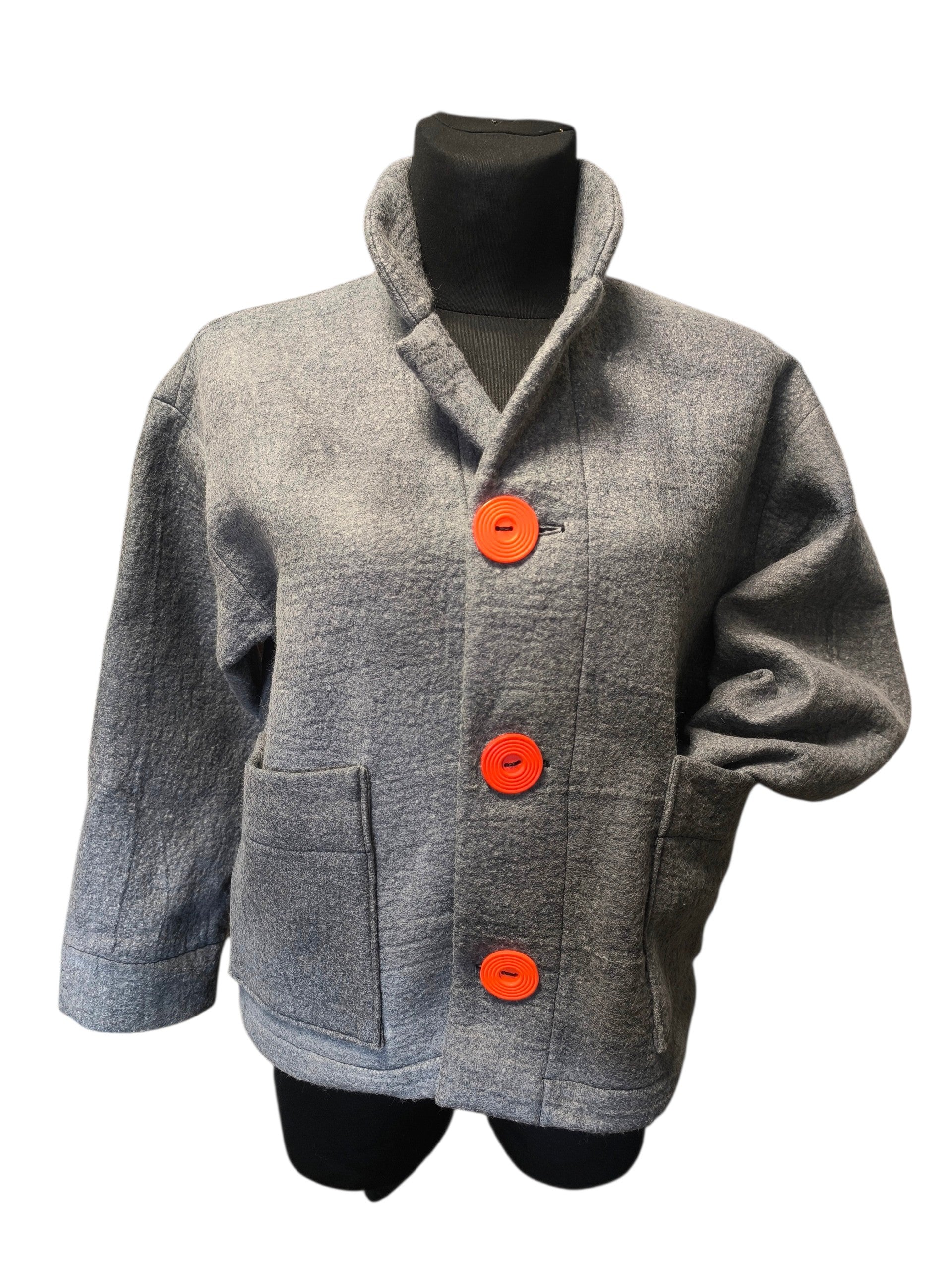 Dark Gray Wool Felted Jacket