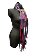 Botanical Print Felted Wool Wrap, Hand Painted Silk Scarf