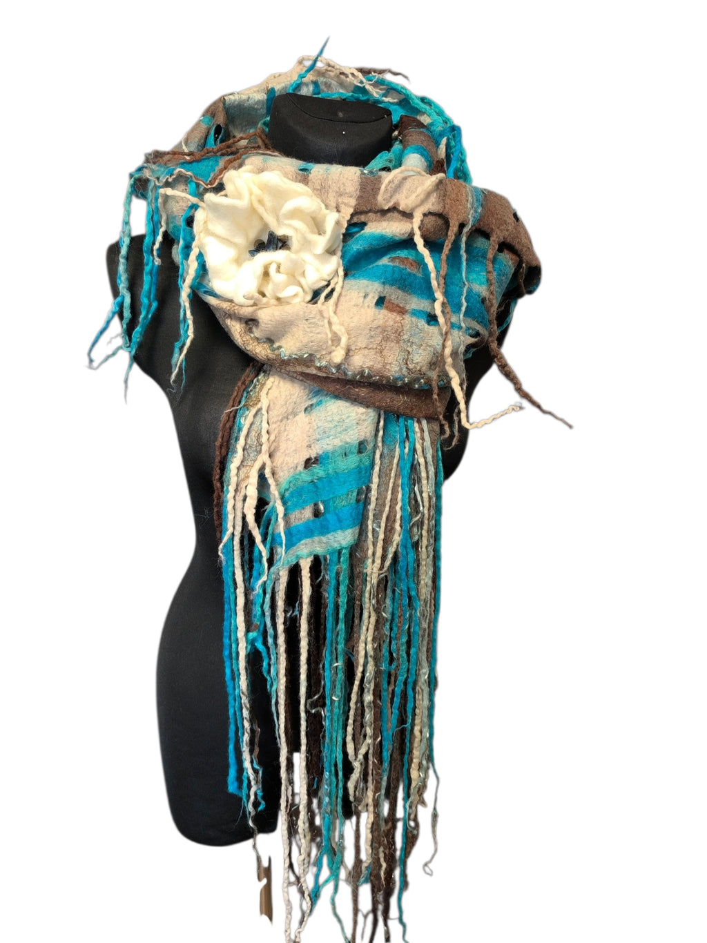 Blue Wool Scarf Wrap