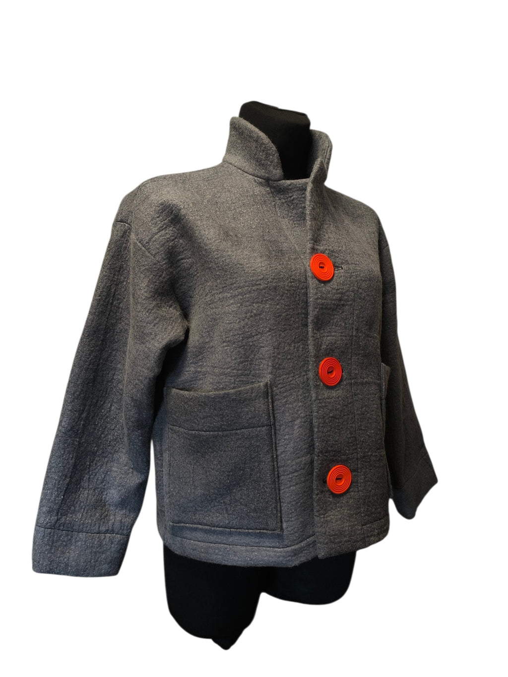 Dark Gray Wool Felted Jacket